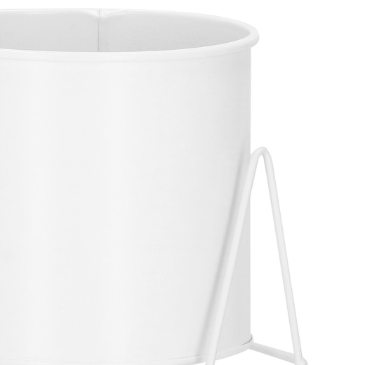 Stojący kwietnik 22 cm stojak z doniczką na kwiaty nowoczesny loft biały mat
