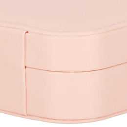 Szkatułka na biżuterię ekoskóra 16x11x5 cm różowy organizer z przegródkami