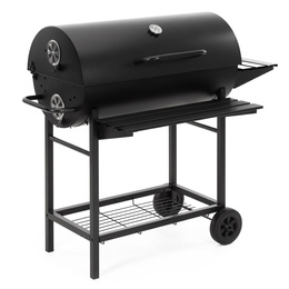 Grill węglowy, ogrodowy z pokrywą, termometrem, duży ruszt grillowy