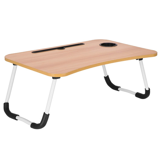 Stolik pod laptopa 60x40 cm, składana podstawka na komputer brązowa