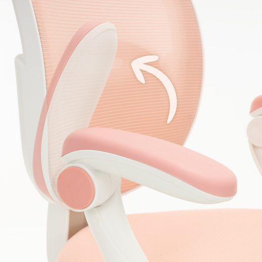 Fotel biurowy ergonomiczny obrotowe krzesło na kółkach dla dzieci regulowane różowe