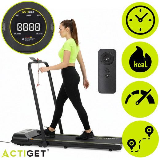 Bieżania elektryczna, domowa 12 km/h z pilotem i aplikacją na telefon treningowa, składana