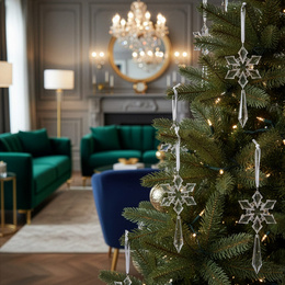 Zawieszki choinkowe kryształki sopelki na choinkę 13 cm ozdoby choinkowe 10 szt.