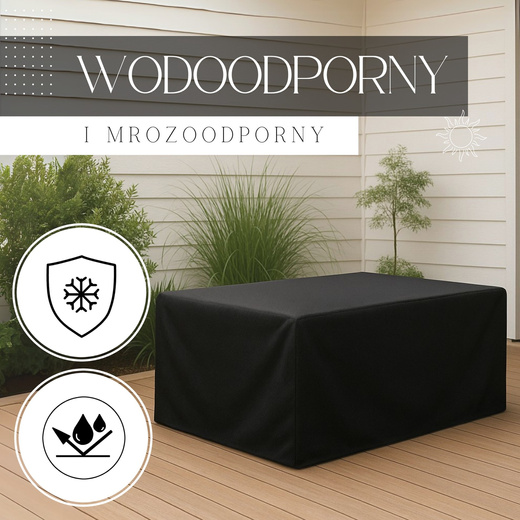 Pokrowiec na meble 205 x 160 x 70 cm wodoodporny czarny
