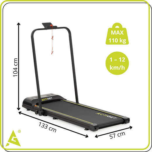 Bieżania elektryczna, domowa 12 km/h z pilotem i aplikacją na telefon treningowa, składana