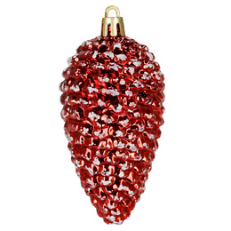 Bombki choinkowe 40 szt. ozdoby kule, lizaki, szyszki, laski cukrowe nietłukące, czerwone