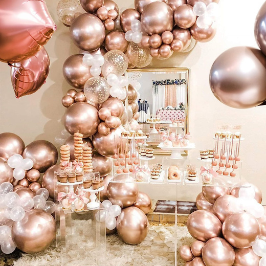 Balony na wieczór panieński, wesele, urodziny, 100 szt. rose gold