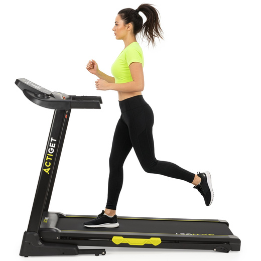 Bieżnia elektryczna, domowa 16 km/h z nachyleniem składana z aplikacją i czujnikami PRO