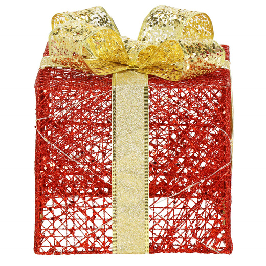 Dekoracja świąteczna LED prezenty oświetlenie zestaw 3 szt. biały ciepły