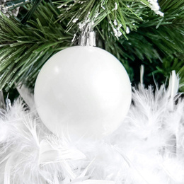 Bombki choinkowe 33 szt. ozdoby świąteczne zestaw z gwiazdą białe