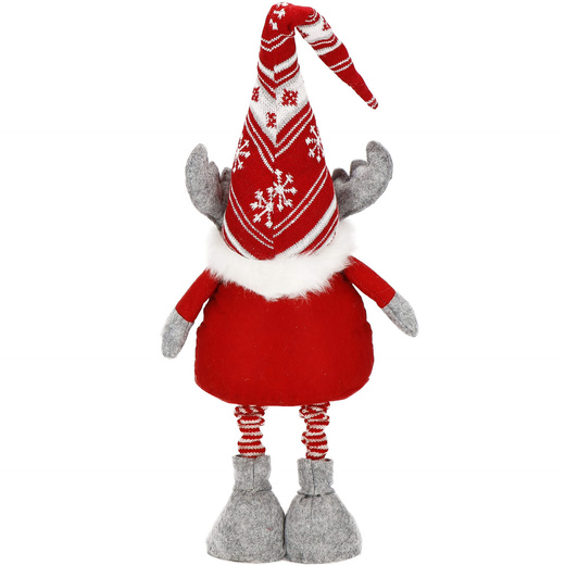 Skrzat 80 cm ozdoba świąteczna, renifer krasnal świąteczny, gnom z teleskopowymi nózkami