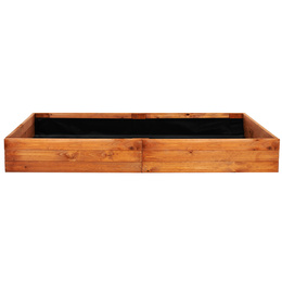 Skrzynia drewniana na warzywa 240x84x26,5 cm warzywniak z agrowłókniną, brązowy