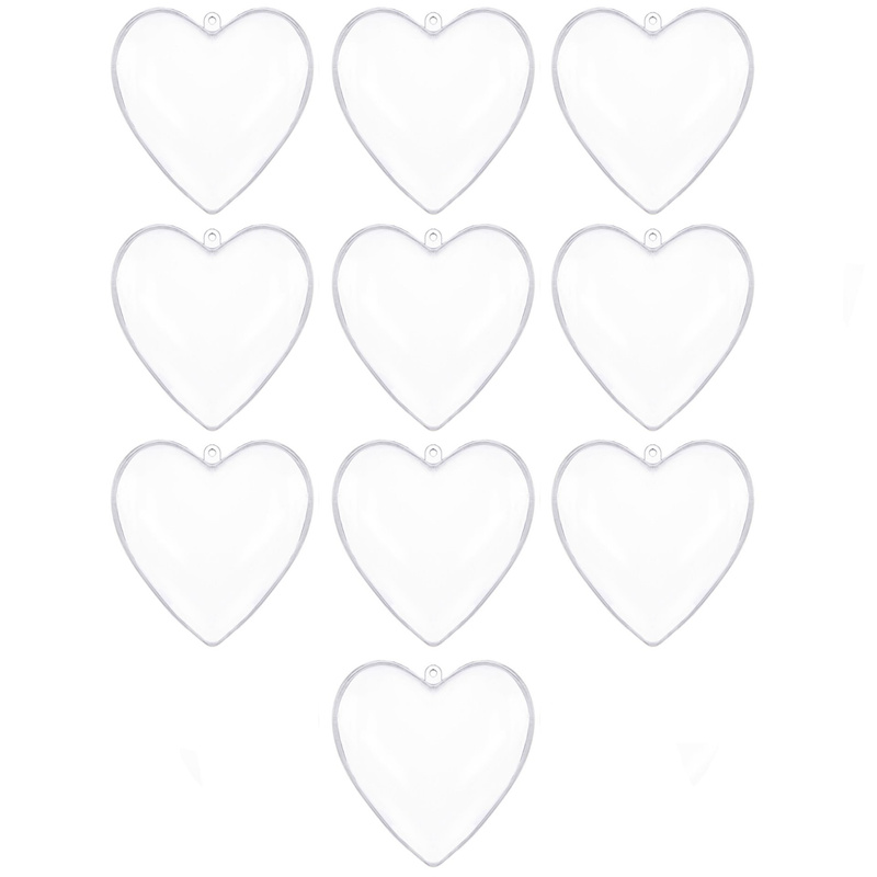 Bombki akrylowe 6cm serce plastikowe decoupage zestaw 10 szt.