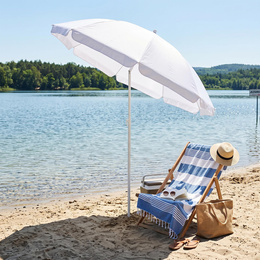 Parasol plażowy 160 cm ogrodowy, przeciwsłoneczny UPF50+ składany, łamany na balkon, taras, szary