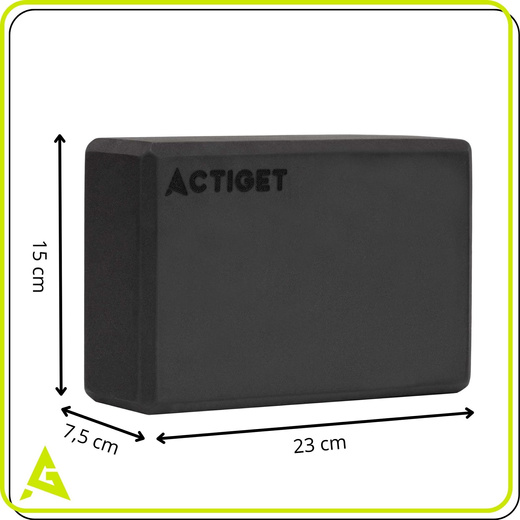 Kostka do jogi piankowa EVA 23x15x7,5 cm klocek blok do ćwiczeń pilates stretching czarny