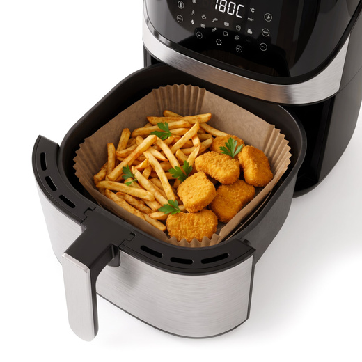 Wkłady papierowe do Airfryer 100 szt. tacki do frytkownicy beztłuszczowej 20 x 20 cm