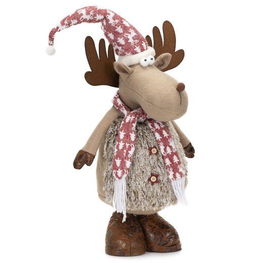 Świąteczny renifer 74 cm z teleskopowymi nóżkami ozdoba pod choinkę figurka