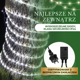 Wąż świetlny 720 Led biały zimny 30m z programatorem IP44