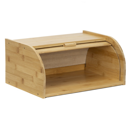Chlebak bambusowy duży 38x28x18 cm zamykany szafka na pieczywo pojemnik z roletą