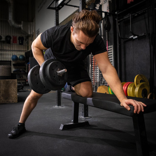 Gryf krótki 40 cm do hantli z zaciskami śr. 30 mm gwintowany, stal chromowana