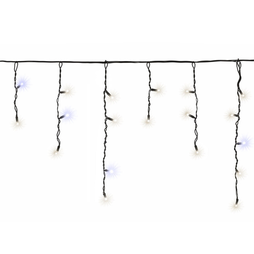 Kurtyna świetlna PRO 500 Led lampki zewnętrzne 25 m z pilotem zimny biały + zimny biały flash