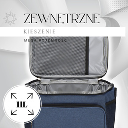 Torba termiczna 11L na jedzenie lunchbox niebiesko-czarny