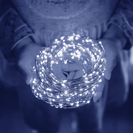 Lampki choinkowe 10 led na baterie druciki mikro biały zimny