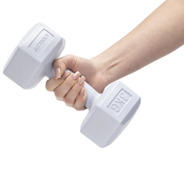 Ciężarki 2x3 kg hexagonalne do ćwiczeń fitness hantle zestaw 2 szt. szare