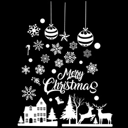 Naklejki świąteczne na okno 62 szt. ozdoby samoprzylepne, białe