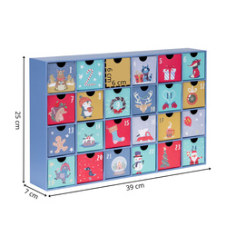 Kalendarz adwentowy z szufladkami 24szt. dekoracja świąteczna