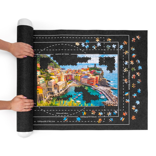 Mata do układania puzzli, zwijana 114x67 cm plansza, podkładka na 1500 puzzli