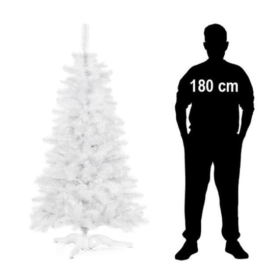 Choinka sztuczna 180 cm jodła biała nowoczesna jak żywa, ze stojakiem