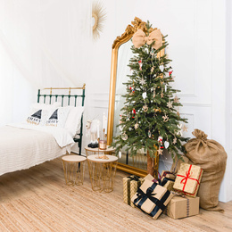 Zawieszki choinkowe 6 sztuk drewniane ozdoby świateczne