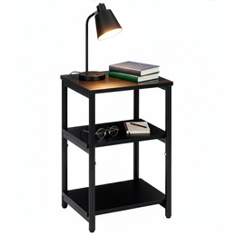 Szafka nocna, stolik z półkami do sypialni 35x31x59 cm nakastnik, czarny