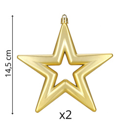 Bombki choinkowe gwiazdki 2 szt. ozdoby świąteczne do stroika gwiazdy nietłukące złote
