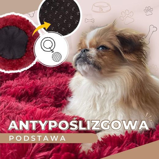Legowisko dla psa 40cm, pluszowe posłanie kremowy