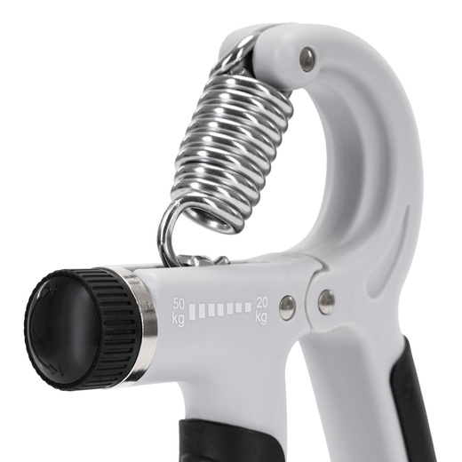 Ściskacz do rąk z regulacją oporu 20-50 kg do ćwiczeń dłoni, rehabilitacji szaro-czarny