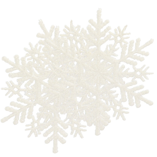 Zawieszka na choinkę śnieżynki 3 szt. ozdoba świąteczna 10,5 cm biały brokat