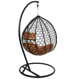 Kokon rattanowy do ogrodu, na taras, balkon, fotel wiszący z poduszkami