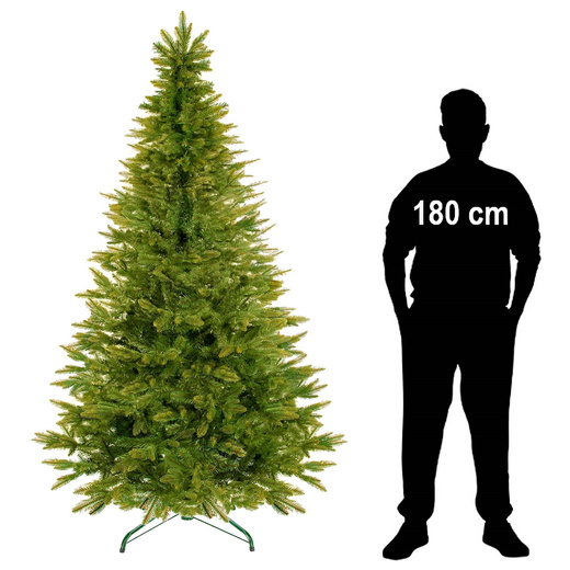 Choinka sztuczna 240 cm świerk naturalny jak żywy, ze stojakiem nowoczesny gęsty