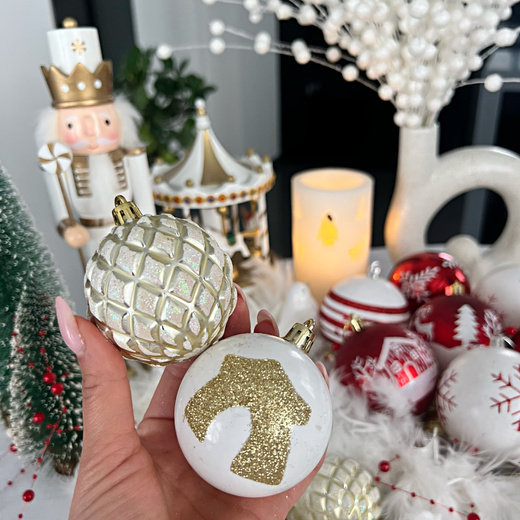 Bombki choinkowe 30 szt. złoty 6 cm zestaw choinkowy