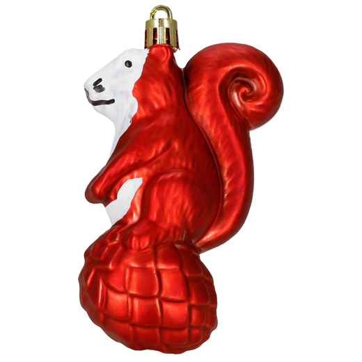 Bombki choinkowe 14 szt. mix wzorów: okrągłe, muchomorek, sowa, wiewiórka, dekoracje świąteczne, czerwone