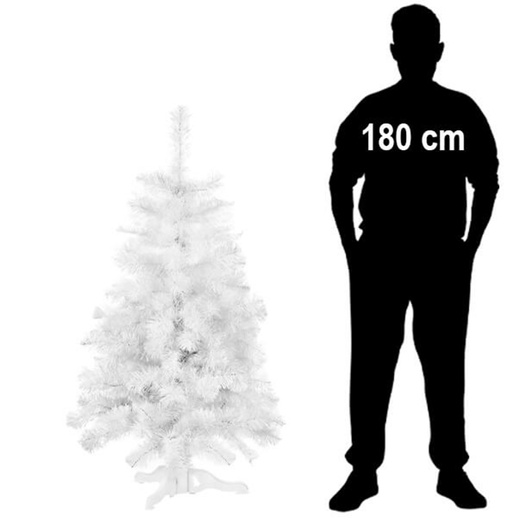 Choinka sztuczna 120 cm jodła biała nowoczesna jak żywa, ze stojakiem