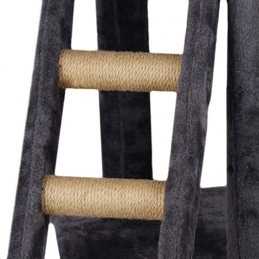 Drapak dla kota sizal 6-poziomowy słupek z domkiem i zabawkami 142,5 cm