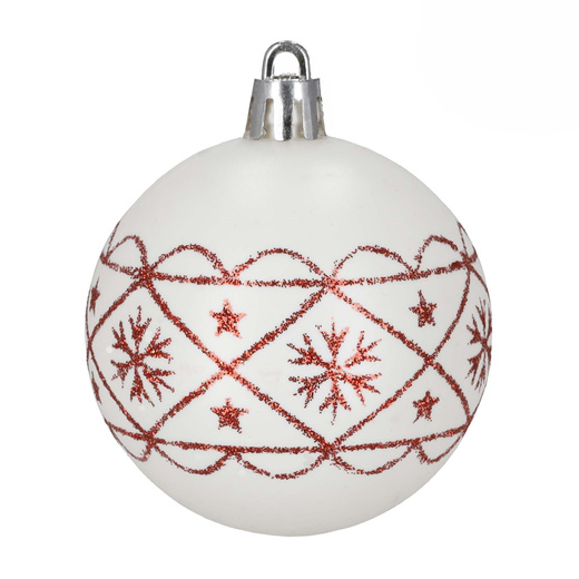 Bombki na choinkę, dekorację choinkowe, świąteczne 30 szt. nietłukące, biało-czerwone