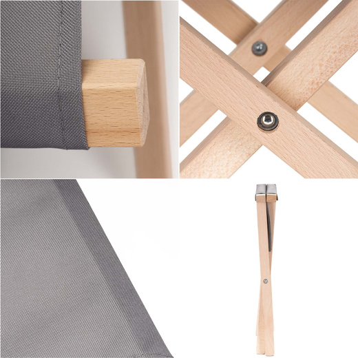 Krzesło składane turystyczne, wędkarkie, stołek na biwak, kemping, jasnoszary