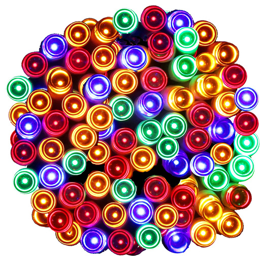 Lampki choinkowe na baterie 100 LED 8 funkcji świecenia na pilot 10 m zewnętrzne, wewnętrzne multikolor