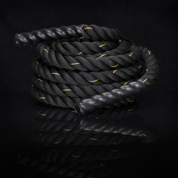 Lina treningowa do crossfit 9 m Battle Rope Power do ćwiczeń siłowych czarna