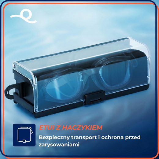 Okulary do pływania na basen okularki pływackie anti-fog UV gogle z etui i zatyczkami