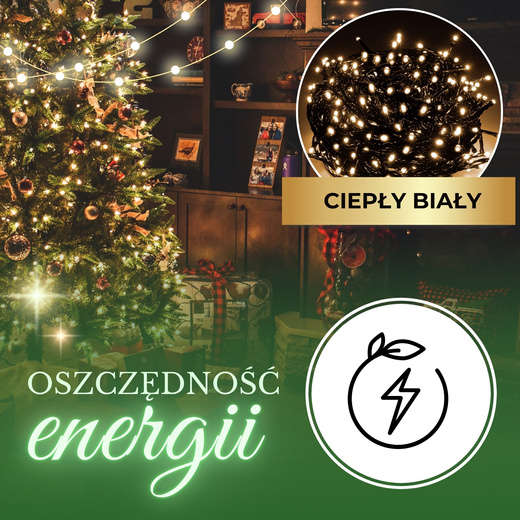 Lampki choinkowe 500 Led biały ciepły 34,5 m oświetlenie świąteczne